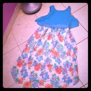 Aqua floral fashion dress